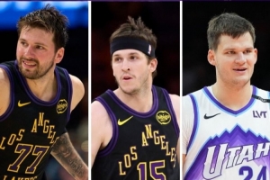 东契奇+里夫斯+凯斯勒!湖媒晒图:给这个三巨头组合起个外号吧配图